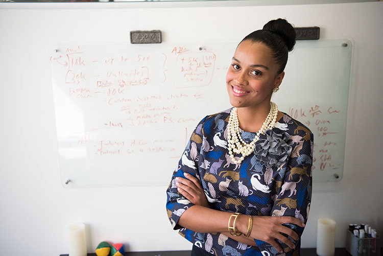 teacher with whiteboard in classroom