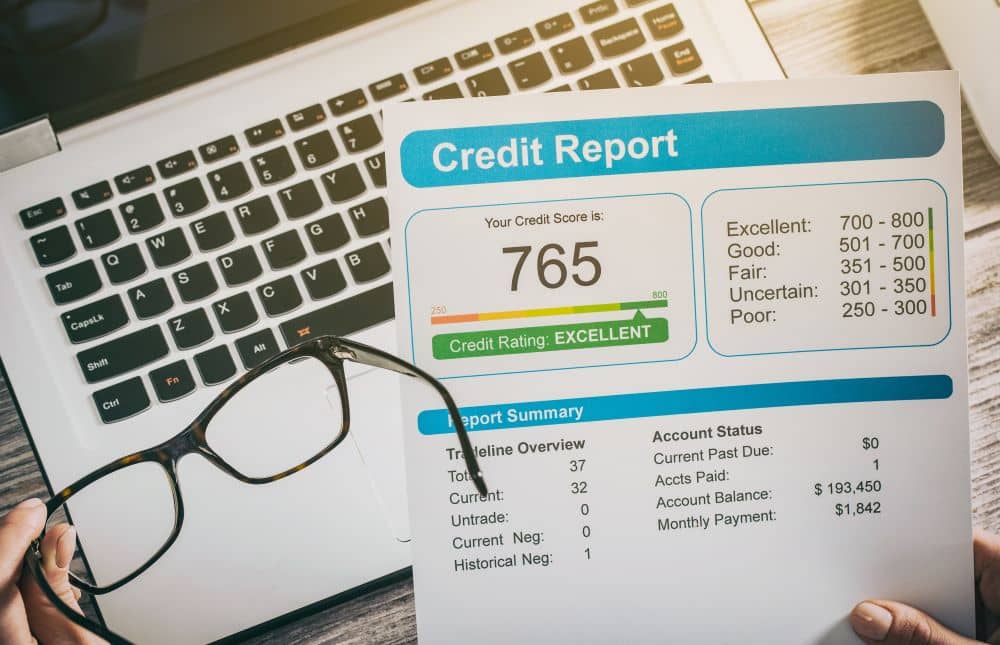 Excellent credit score report.