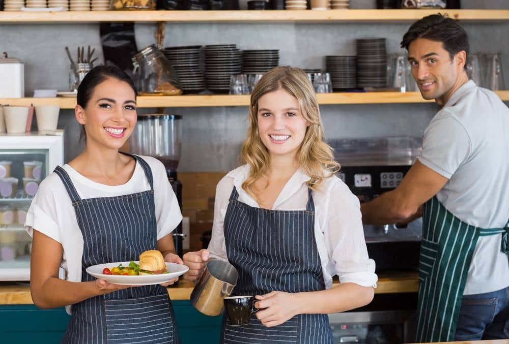 Cafe staff at work.